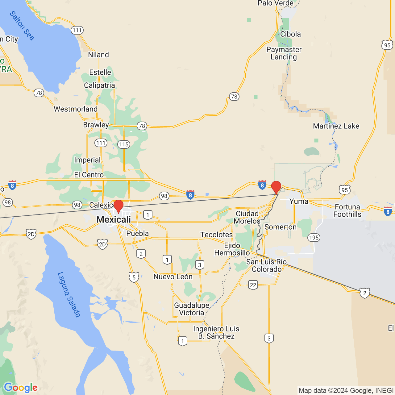 Google map image of our locations