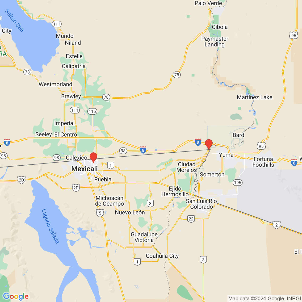 Google map image of our locations